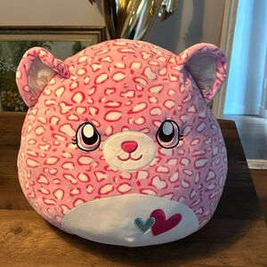 LARGE/giant Squishmallows valentine - Cheetah Print - Pink&white style